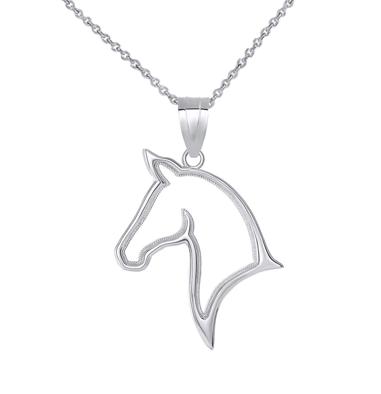 Collier En Argent Sterling 925 - Pendentif Cheval Avec Chaîne - Homme Ou Femme - Neuf