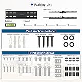 BONTEC Ultra Slim TV Wall Bracket, Tilting TV Wall Mount for 23-60 Inch Flat and Curved TVs, Low Profile Wall Mount 30mm from Wall, Universal TV Mount Holds 45kg, Max VESA 400x400mm, Secure Lock - Image 6
