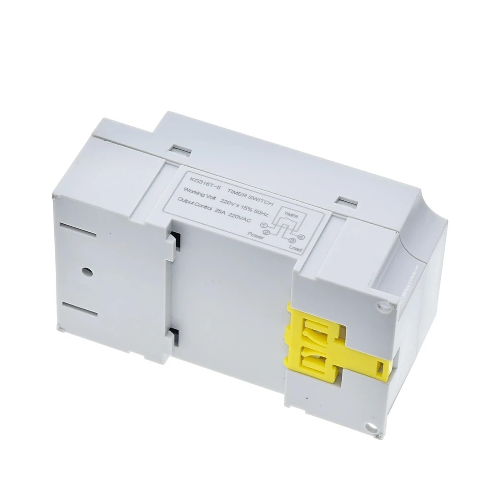 Timer elettronico AC220V 25A, Interruttore Timer elettronico programmabile Digitale su Guida DIN, Controllo apparecchiature elettriche On/off