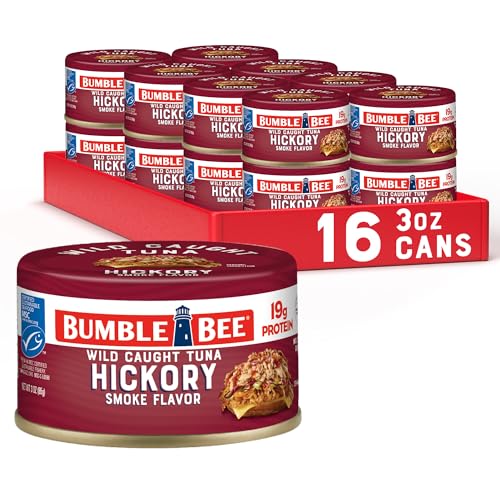 Bumble Bee Snackers Hickory Smoke Chunk Light Tuna, 3 oz (Pack of 16)