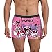 ORPJXIO Men's Underwear Kuromi Anime My Melody Boxer Brief Breathable Elastic Boxer Trunks Small Black