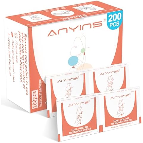 ANYINS Nail Polish Remover Pads 200PCS Cover
