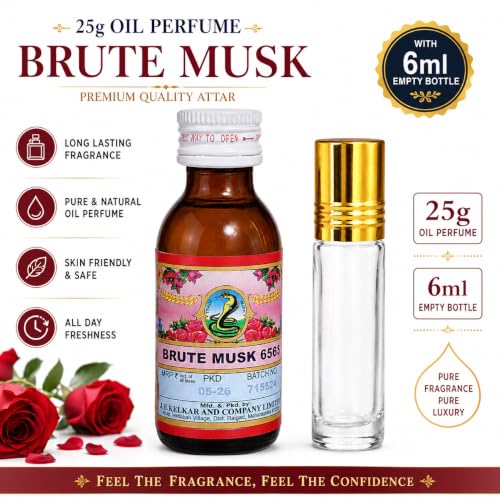 Brute Musk Attar Oil Perfume 25g with 6ml Empty Bottle - view 2
