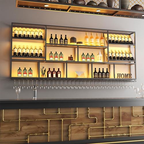 Soporte para botellas de vino metal dorado de pared miniatura 3