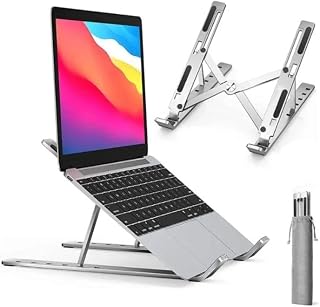 Mantravib® Foldable Aluminum Laptop Stand | Adjustable 5-Angle Portable Cooling Riser for Office, Study, WFH | Compatible ... Price In India