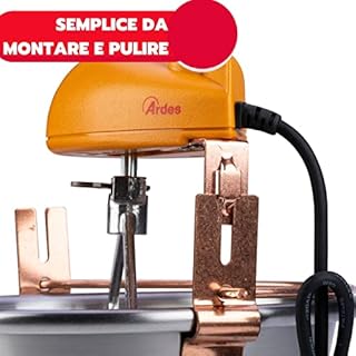 ARDES - AR24AM81 Paiolo Acciaio INOX Diametro 28cm Ardes Paiolo per Fornello Induzione, Mescolatore con Motore Elettrico, Attacco a Baionetta Pulizia Facile 8/12 Porzioni