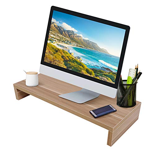 Greensen Monitorstandaard, beeldschermverhoging, beeldschermverhoging, van hout, bureaustandaard, bureau-organizer voor monitor, laptop, televisie, protocollen
