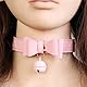 Hanyi Punk Damen SM Halsband mit Glocke Einstellbar BDSM Halskette Sklave Sex Spielzeug für Paar (Pink)