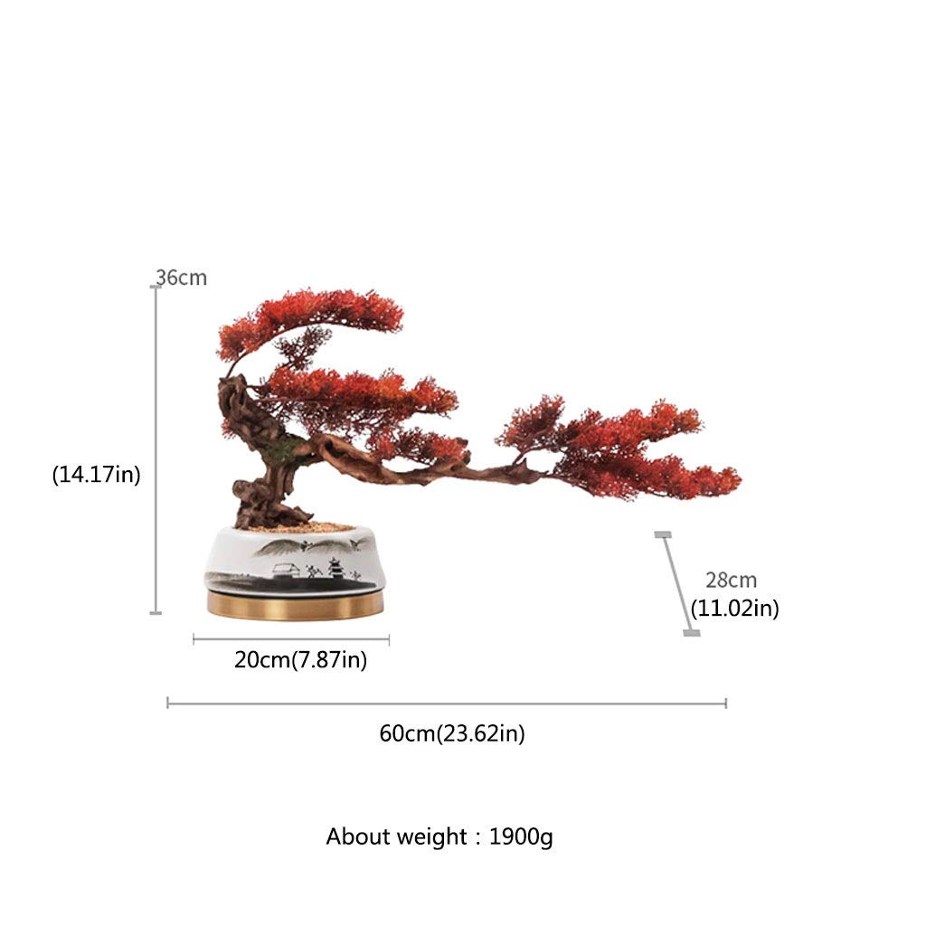 Piante artificiali 14.17 pollici Nuovo simulazione cinese rosso pino bonsai simulazione albero giardino giardino decorazione della casa di simulazione albero pianta artificiale Bonsai artificiale