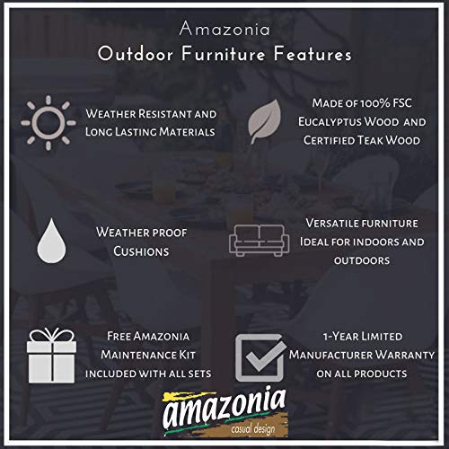 Amazonia London 2-Piece Teak Patio Folding Armchair #TOP6