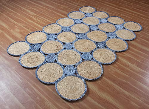 Alfombra de entrada lavable y resistente hecha a mano en yute y algodón 5