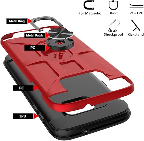 Miniatura 3 de Jeylly Funda para Galaxy S6 Edge Plus, 3 colores, delgada, híbrida, resistente al impacto, TPU suave y policarbonato duro, a prueba de golpes,