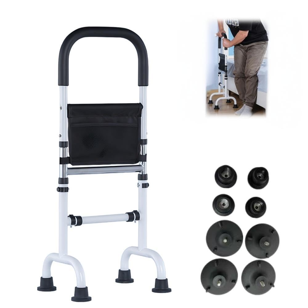 Aiuto in piedi per anziani, altezza regolabile per gli anziani, con piedini antiscivolo a ventosa, per la mobilità del letto, divano, WC