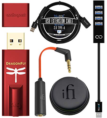 AudioQuest DragonFly Red USB DAC and Headphones Amplifier Bundle with Ear Buddy Audio
