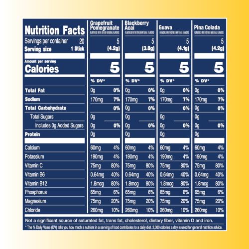 Image of TREVI Electrolytes Powder Packets, Sugar Free Hydration, Tropical 20 Pack | Essential Daily Drink Mix, 0 Sugar, Magnesium, Potassium, Vitamin C, Calcium, B6 & B12 Vitamins