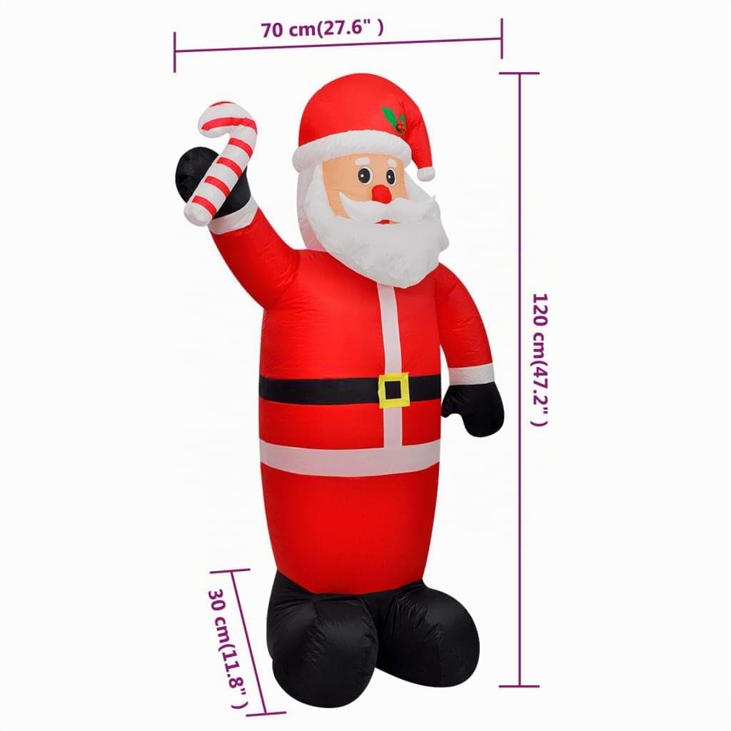 vidaXL Papa Noel Inflable, 120 cm