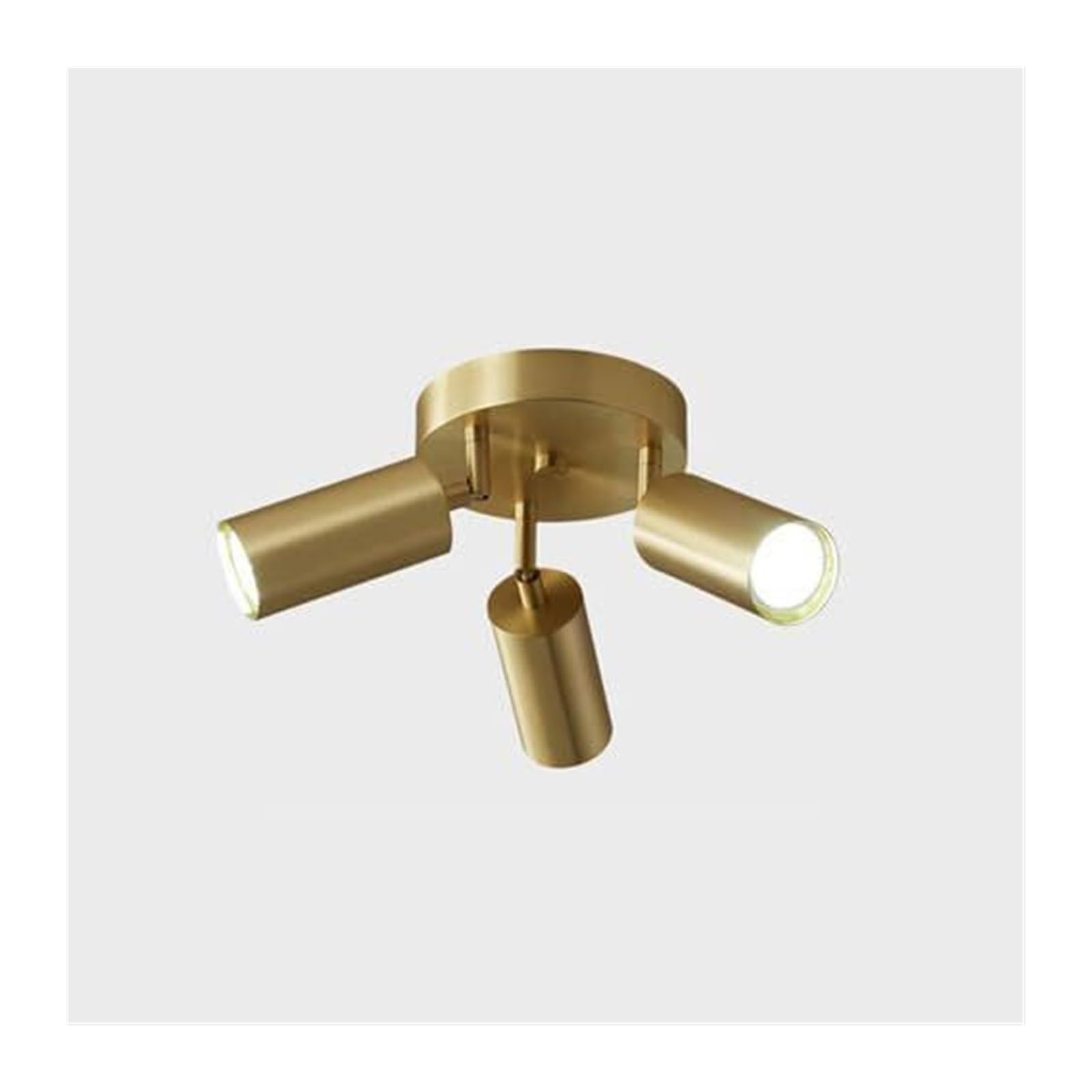 Olskfuh Size_name Copper Spotlight Mounted Accent Spot Light E27 Round Fixed Track Lighting Kit, Adjustable Brass Ceiling Mount Lamp Chandelier Lamps,-3-Light