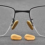 Ceramic Glasses Nose Pad, Anti-Slip Screw-in Nosepad, Durable Replacement Pieces Pads for Glasses Sunglasses(2Pairs,Gold)