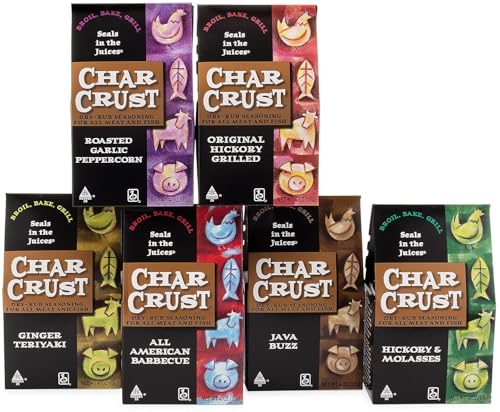 Char Crust Dry-Rub Seasoning, Popular Assortment, 4 Ounce (Pack of 6)