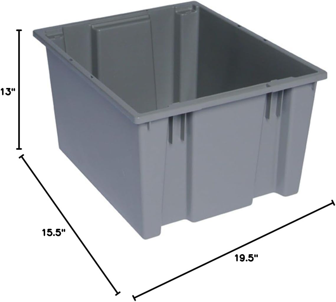 Quantum Storage snt195 Nest Totes Heavy Duty Part Organizer Bins - 19-1/2" x 15-1/2" x 13" - 6 Pack