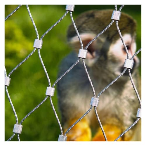 Image of ZBBGTJK 304 Stainless Steel Safety Rope Net 2mm Anti Fall Railing Net for Balustrades Flexible 6cm Mesh Heavy Duty 2.5x8m Safety Barrier for High Areas