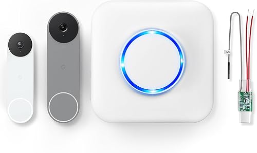 Timbre inalámbrico  Compatible con Google Nest Doorbell (cableado, 2. generación) y Google Nest Doorbell (batería) con transmisor con cable (1