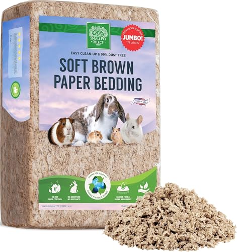 Image of Small Pet Select Premium Small Animal Bedding, Natural Soft Paper Bedding for Small Indoor and Outdoor Pets, Made in USA, Jumbo Size 178 L Pack | Natural Absorbent Bedding, Odor Control, Made in USA, For Indoor & Outdoor Rabbits, Guinea Pigs & Small Pets