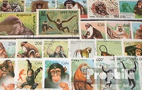 Prophila 25 Sellos De Jirafas Y Motivos Variados – Lote De Estampillas Para Coleccionistas, Incluye Monos, Dinosaurios Y Elefantes
