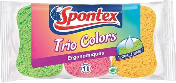 Spontex Trio Colors - Esponjas ergonómicas (3 unidades, 18 unidades)