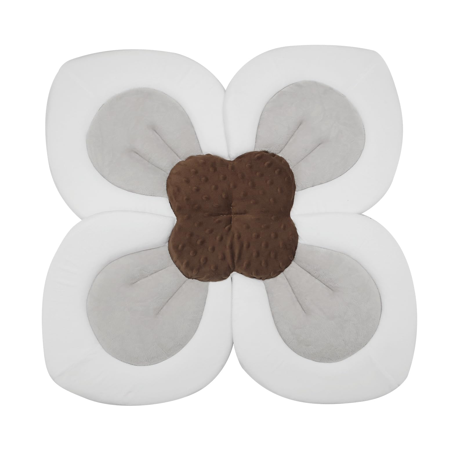 PandaEar Baby Bath Pad for Infant Newborn | Soft Flower Petals for Sink Bathtub Essentials Shower Gift (Grey)