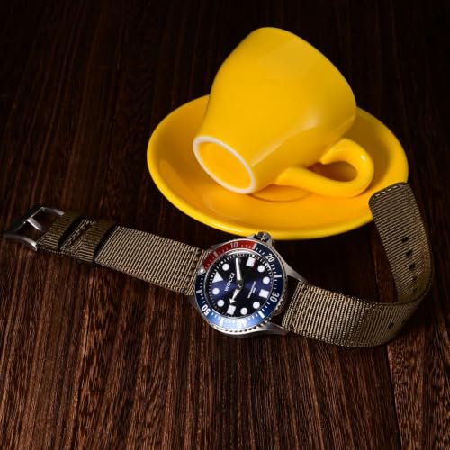 Image of WOCCI Nylon Watch Bands, Contrast Woven Design, Quick Release, Stainless Steel Buckle, Band Width 20mm 22mm 24mm 26mm