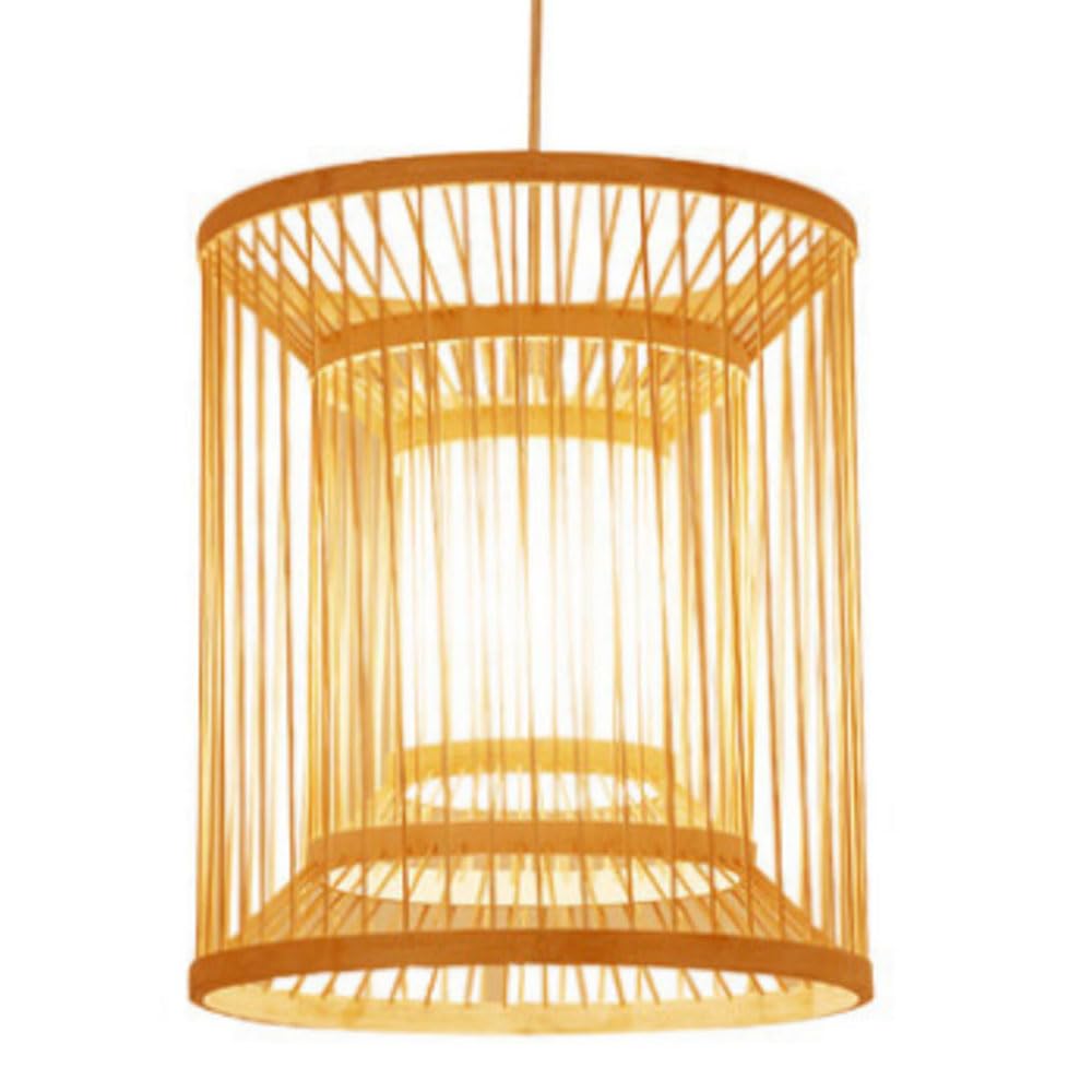 Luminaire Suspendu en Bambou Tressé Main pour Cuisine et Salon | Lustre Nordique