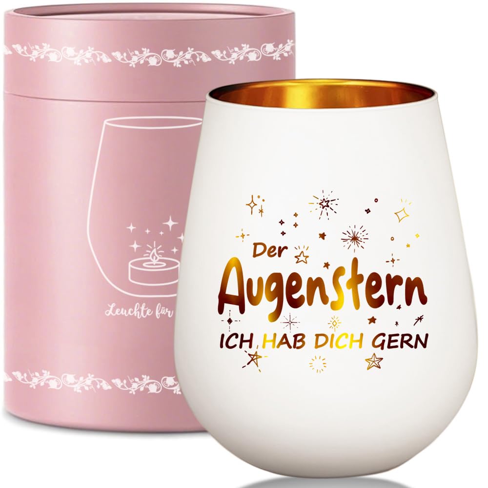 Windlicht Glas mit Geschenkbox, Geschenk zur Hochzeit, Hochzeitsgeschenk Hochzeitstag Jahrestag Valentinstag Jubiläum Brautpaar, Windlichter Teelichthalter mit Gravur Spruch