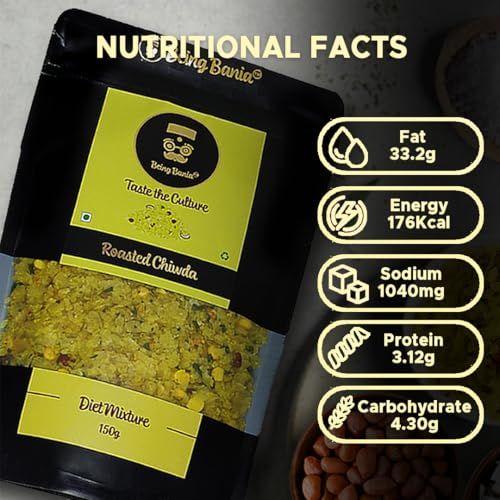 Image of Being Bania Roasted Chiwda, 300gms | Lite Chidwa | Chivda | Diet Mixture | Famous Indian Snack | Special Namkeen | No preservatives | All natural and Fresh snack