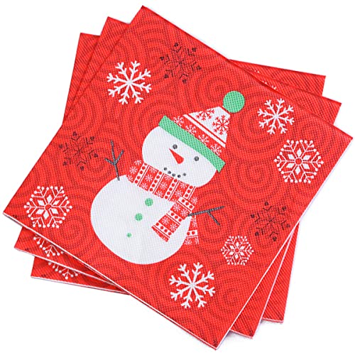 Ggboy 40 Pcs Christmas Napkins, Xmas Christmas Snowman Paper Napkins, Christmas Napkins Paper Holiday Napkins Christmas Cocktail Napkins Christmas Disposable Napkins Christmas Dinner Napkins #TOP6
