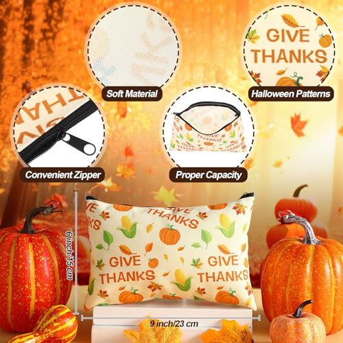 32 Pcs Fall Gifts Set Autumn Makeup Bags Bulk Pumpkin Socks Holiday to Do List Notepad Turkey Ballpoint Pens Keychain Thanksgiving Party Gifts2