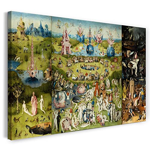 Printed Paintings Impresión sobre Lienzo (100x70cm): Hieronymus Bosch   El Jardín de Las Delicias