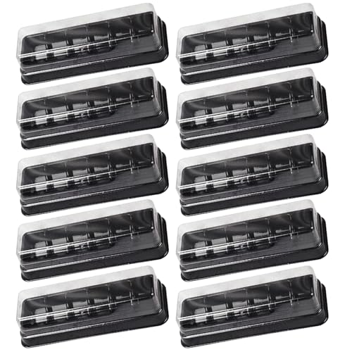 JEWEDECO 10個 透明蓋付きマカロン収納ケース 小型クッキー容器 格仕切り プラスチック製 再利用可能 お菓子 保管用ボックス 家用包装箱