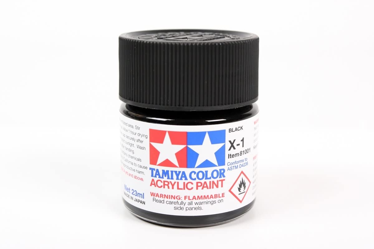 Amazon.com: TAMIYA Acrylic X-1 Gloss Black 23ml TAM81001 : Arts