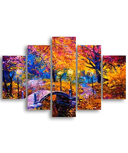 Tableau paysages art et graffiti multicolore en bois MDF Homemania