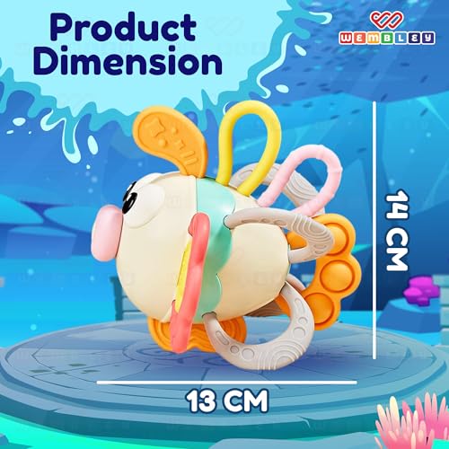 Image of Wembley Teethers Baby Toys for 6 to 12 Months | BPA Free Food Grade Silicone Baby Sensory Motor Skills Montessori Toddler Pull String Activity Toy for Babies | Gift Toys for 3-12 Months Girl Boy