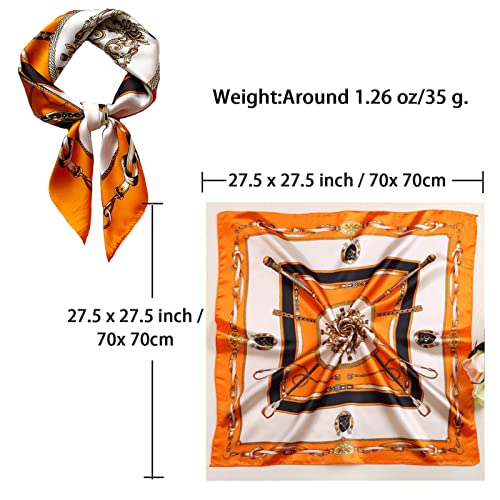 Roizsx Fashion Hair Scarf For Women Lightweight Silk Feeling Head Scarves Square Bandanas 27.5× 27.5 Inches #TOP4