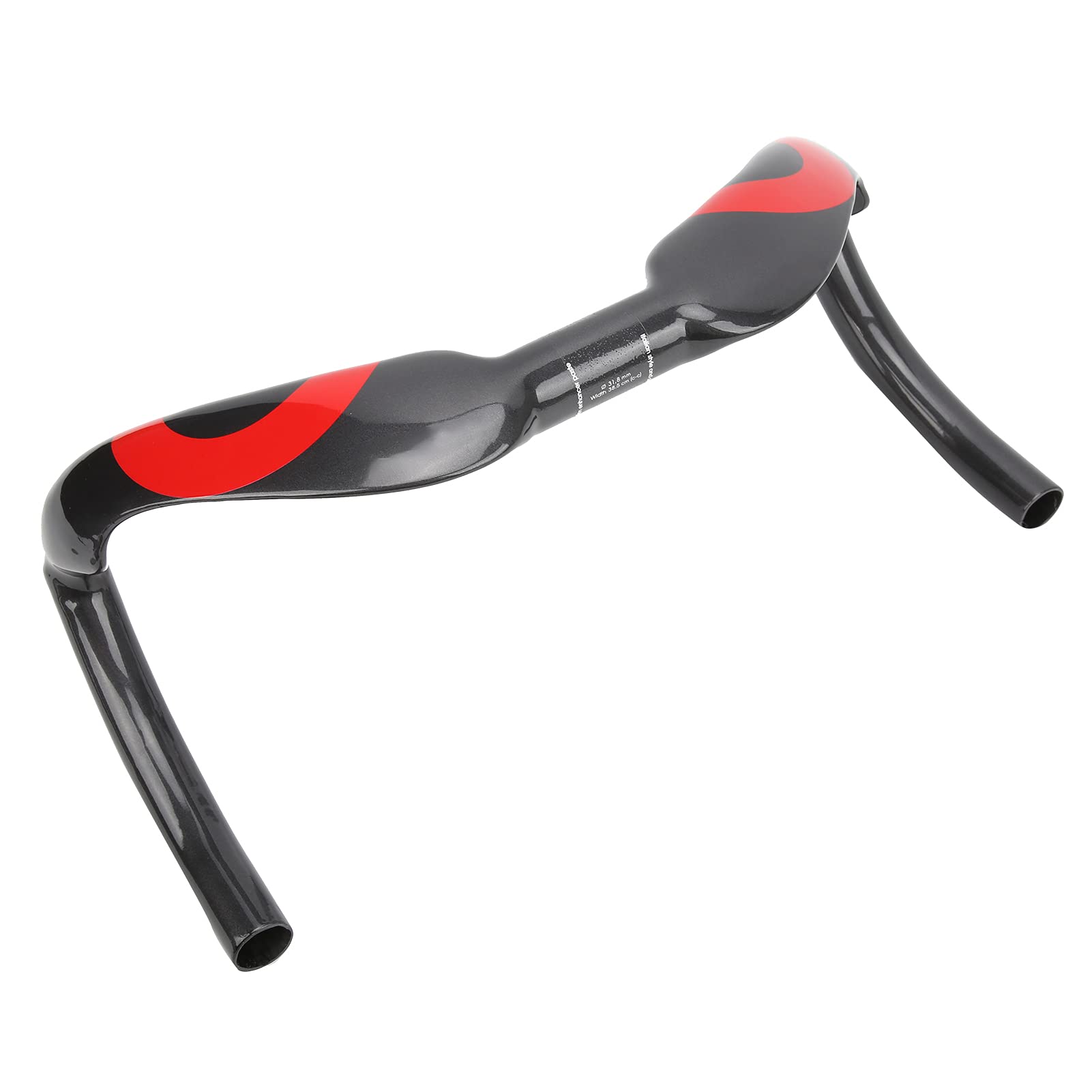Manillar de Bicicleta de Fibra de Carbono, Manillar Curvado Ultraligero para Bicicletas de Carretera, Diseño Ergonómico para Reducir la Resistencia al Aire, Manillar de Fibra de Ca (Roja)