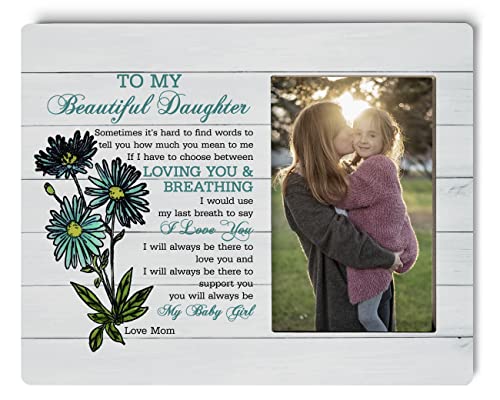 To Daughter Gift Picture Plaque Décor, Picture Framed Gift Wood Plaque Sign, Photo Frame Daughter Gift, Christmas Birthday Gift, Grad Gift, Adult Gift For Daughter, Daughter Wedding Gift From Mom #TOP1