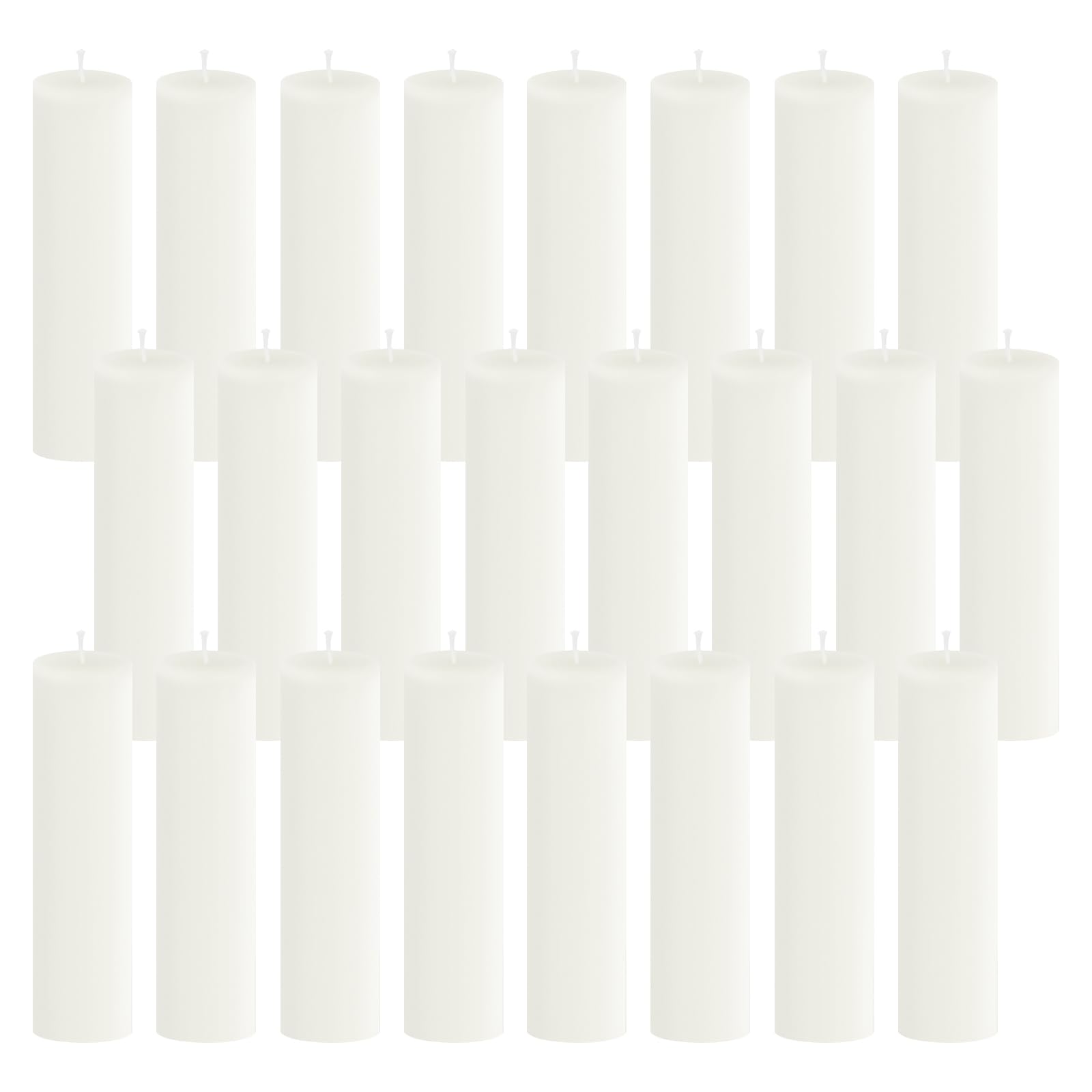 Paquete de 24 velas blancas sin perfume de 20,3 cm, sin goteo, sin humo, velas cilíndricas de combustión limpia para bodas, decoración del hogar, iglesia e iluminación de emergencia