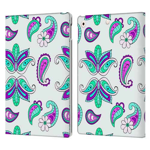Étui portefeuille en cuir Haroulita Lotus pour iPad 10.2 avec porte-cartes intégré