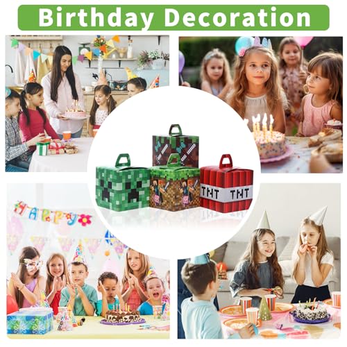 Image of 24 Pcs Cute Treat Boxes, Festival Celebrations Small Gift Boxes, Game Themed Dessert Boxes, Pixel Party Supplies for Birthday