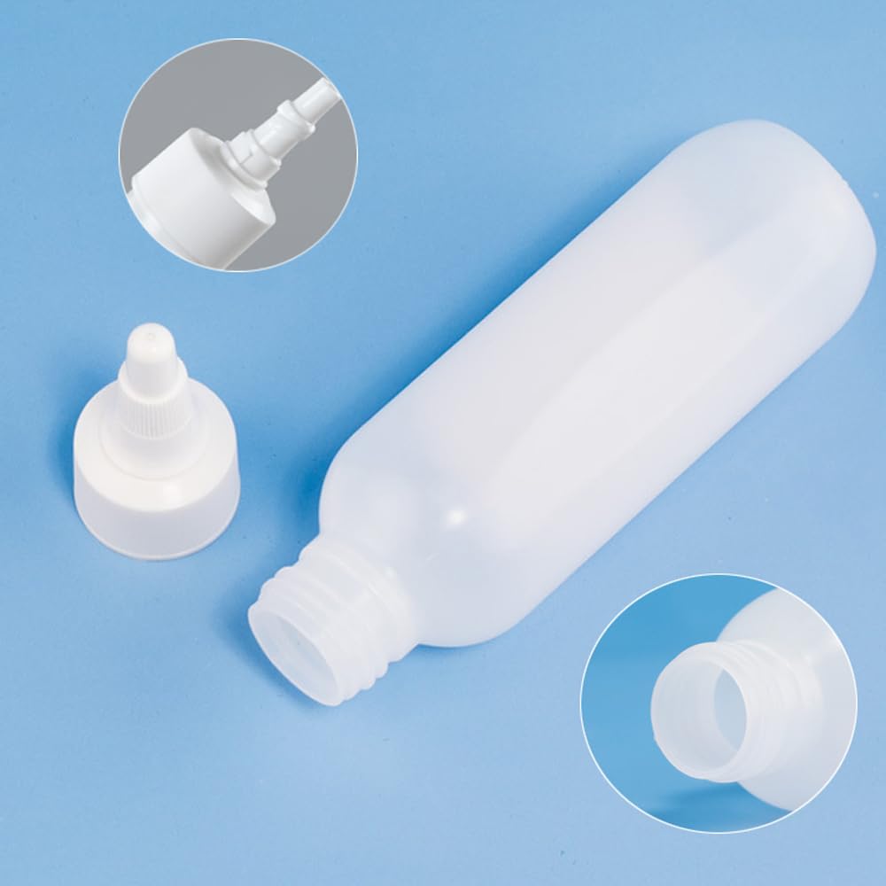 Leere Kunststoffflaschen für Kontaktlinsen, Lotion, Pflegelösung, Flüssigkeitsflaschen mit Drehverschluss für ätherisches Öl, nachfüllbar, tragbar, Reisebehälter, 50 Stück (200 ml)