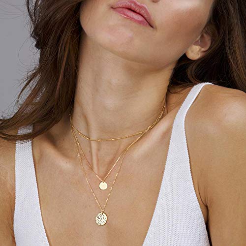 Lateefah Coin Pendant Layered Necklace Choker Whit Exquisite Crescent Gold Necklace For Women Lady Girls Gift Jewelry #TOP2