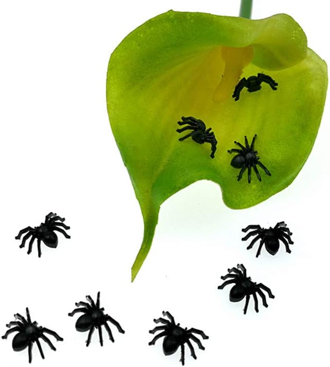 ALIMITOPIA 200pcs Fake Black Spider Realistic Imitation Bug for Halloween Prank Props(0.6")